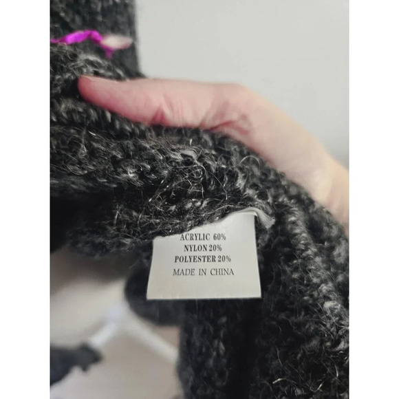 mechant Art To Wear Artsy Knit Crochet Feather Patchwork Lace Sweater Vest M - Picture 12 of 12